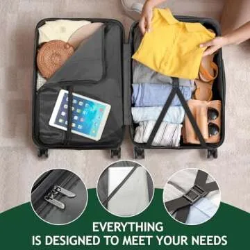 Karl home 4-Piece Lightweight Luggage Set with TSA Lock