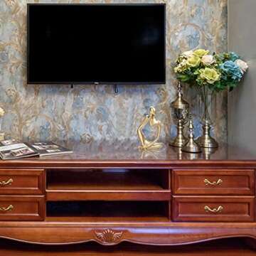 BOPART Gold Thinker Statue Home Decor, Resin Abstract Thinker Sculpture Figurines Shelf Decor Accents for Living Room, Office, Bookshelf, Desktop