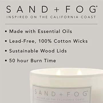 Sand + Fog Scented Candles - Apple Spice - Additional Scents and Sizes - 3 Wicks 100% Cotton Lead-Free - Luxury Air Freshening Jar Candles - Perfect Home Decor - 21 oz