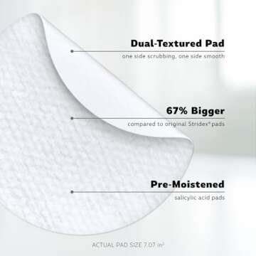 Stridex XL Face & Body Pads, 90 Count, Maximum Strength, Facial Cleansing Wipes, Alcohol-Free Face Pads, Acne Treatment for Face & Body, Dual Textured Pads, Smooth Application