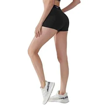 CADMUS Women's Spandex Volleyball Shorts 3" Workout Pro Shorts,Black & Black & Black,Medium