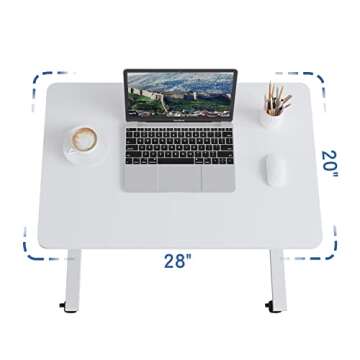 bilbil Pneumatic Mobile Desk, Gas-Spring Height Adjustable Sit to Stand Desk, Overbed Laptop Table Computer Cart with Lockable Wheels, Rolling Desk, Portable Work Table for Home, Office