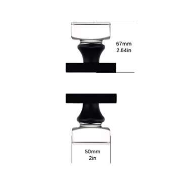 coolnews 2 Pack Crystal Glass Dummy Door Knobs - Stylish One-Sided Door Knobs in Matte Black