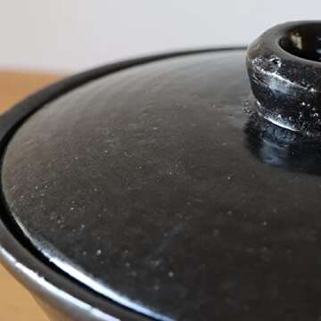 Japanese Donabe Clay Pot with Lid - Elegant & Functional