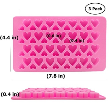 CNYMANY Silicone Mini Heart Ice Cube Trays for Treats