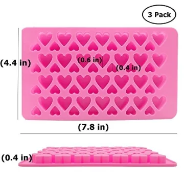 CNYMANY Silicone Mini Heart Ice Cube Trays for Treats