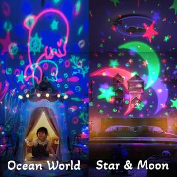 Moredig Ocean Light Projector for Kids' Bedroom Fun
