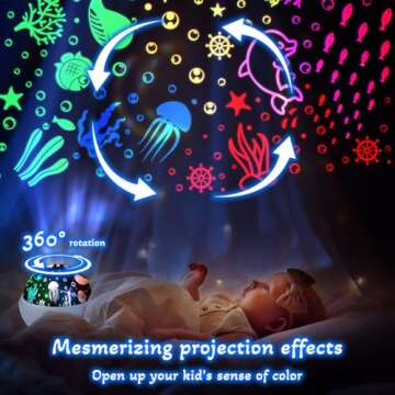 Moredig Ocean Light Projector for Kids' Bedroom Fun