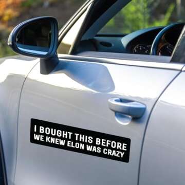 Anti Elon Bumper Stickers (2pcs), I Bought This Before Elon Went Crazy Anti Elon T-esla Club No Elon...