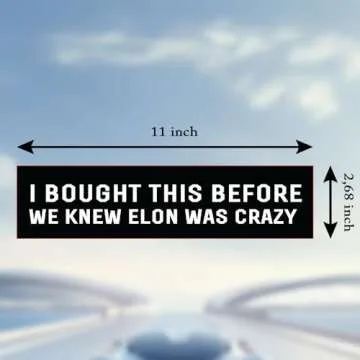 Anti Elon Bumper Stickers (2pcs), I Bought This Before Elon Went Crazy Anti Elon T-esla Club No Elon, Waterproof Window Bumper Stickers for Cars, Anti Elon Stickers,Tesla Bumper Sticker