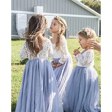 Elegant Toddler Flower Girl Dress in Gray Tulle