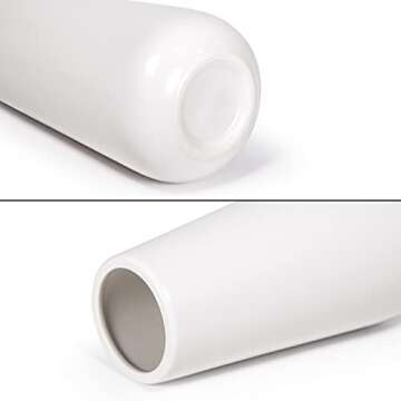 D'vine Dev 11 Inch Ceramic Flower Vase Matte Finishing, Minimalist Design for Home Décor, Bedroom, Living Room, Centerpieces, Office, White, VS-XH-D-2