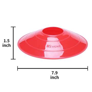 KEVENZ Soccer Cones, Pack of 50 Agility Training Disc Cones for Sports, Multicolor Field Marker for Soccer, Football and More