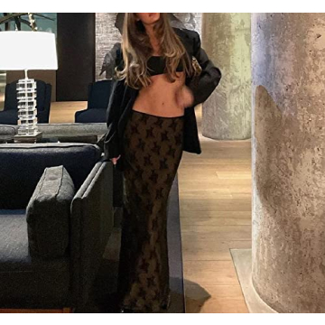 Sastianaen Vintage Print Two Piece Skirt Set for Women