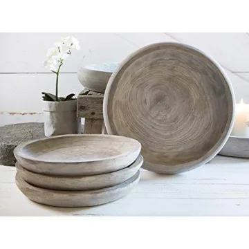 Hand-Carved Paulownia Wood Serving Bowl by Santa Barbara Design Studio