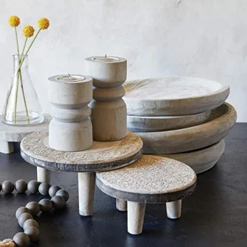 Hand-Carved Paulownia Wood Serving Bowl by Santa Barbara Design Studio