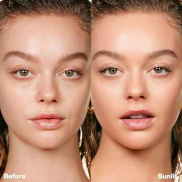 Kosas DreamBeam Water Resistant Sunscreen SPF 40 - Smooth Liquid Sun Protection for Face Lightweight Makeup Base w/Hyaluronic Acid, Ceramides & Peptides - Golden Glow, Sunlit, 40 ml