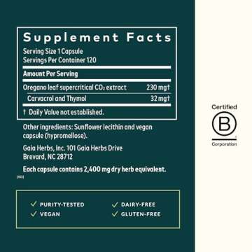 Gaia Herbs, Oil of Oregano, Vegan Liquid Phyto Capsules - Immune and Intestinal Support Supplement for Healthy Digestive Flora, 120-Count (Pack of 1)