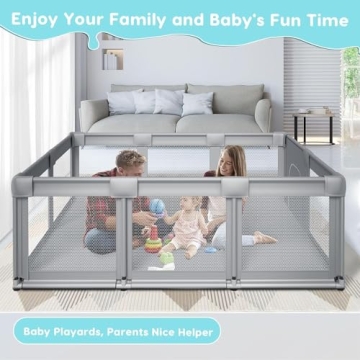 Fshibila Large Baby Playpen - Safe Play Yard for Kids