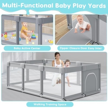 Fshibila Large Baby Playpen - Safe Play Yard for Kids