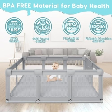 Fshibila Large Baby Playpen - Safe Play Yard for Kids