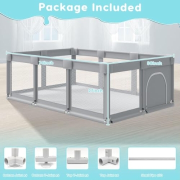 Fshibila Large Baby Playpen - Safe Play Yard for Kids