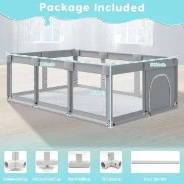 Fshibila Large Baby Playpen - Safe Play Yard for Kids