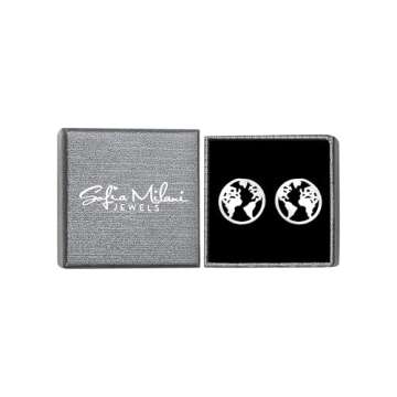 Elegant World Map Stud Earrings in Sterling Silver