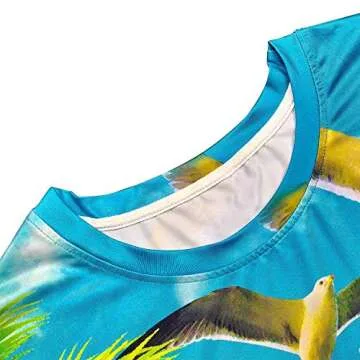 Kayolece Animal Print T Shirts for Young Men Women 3D Cat Dog with Sunglasses Summer Lightweight Novelty Top for Guys M