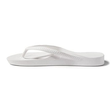 ARCHIES Footwear - Flip Flop Sandals – Offering Great Arch Support and Comfort - White (Women's US...