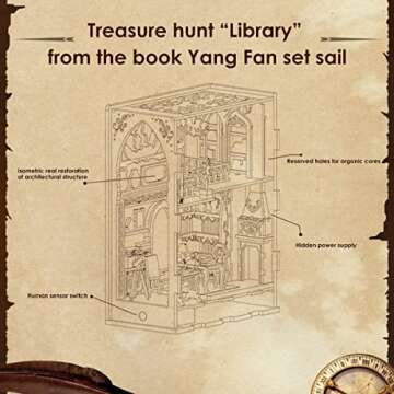 3D Wooden Puzzle Bookends, 2025 New DIY Book Nook Kit, Magic Book House Model Building Kit Insert De...