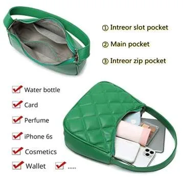 CYHTWSDJ Hobo Bag - Stylish Green Vegan Handbag