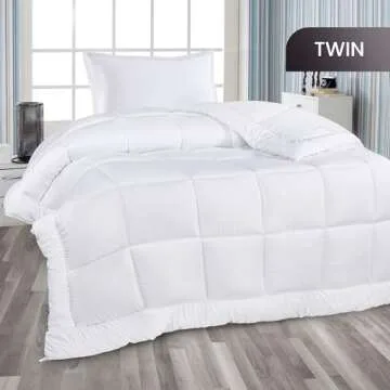 Utopia Bedding All Season Down Alternative Quilted Twin Comforter, Duvet Insert with Corner Tabs, Ma...