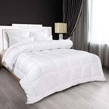 Utopia Bedding All Season Down Alternative Quilted Twin Comforter, Duvet Insert with Corner Tabs, Machine Washable, Bed Comforter (White)