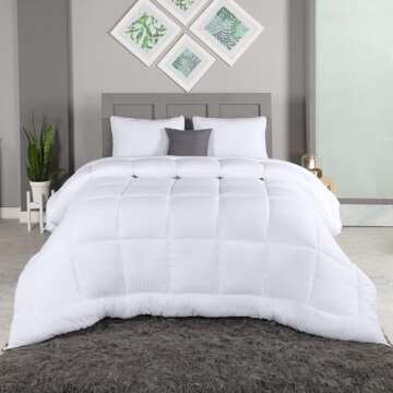 Utopia Bedding All Season Down Alternative Quilted Twin Comforter, Duvet Insert with Corner Tabs, Machine Washable, Bed Comforter (White)