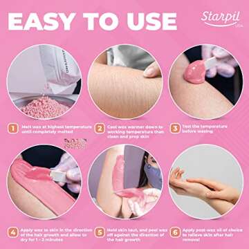 Starpil Wax 2268g / 5 lb Pink Hard Wax Beads for Painless Hair Removal, Stripless Wax Beads, Polymer Blend Low Temperature Wax for Face, Bikini, Brazilian, Legs, Underarm, Back and Chest.
