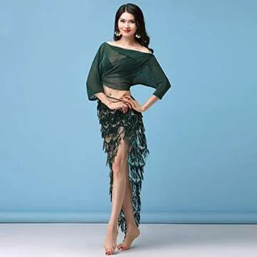 Vibrant MUNAFIE Hip Scarf with Sequin Tassels