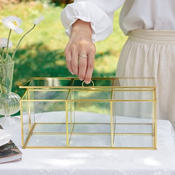 Large Glass Tea Bags Organizer Box for Stylish Storage
