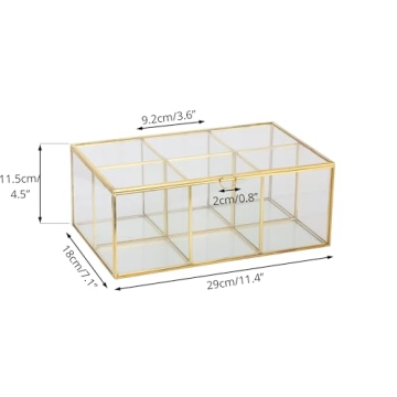 Large Glass Tea Bags Organizer Box for Stylish Storage