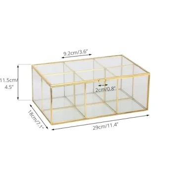 Large Glass Tea Bags Organizer Box for Stylish Storage