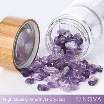 Nova Crystals 15 oz Bamboo Crystal Infused Water Bottles | Relaxing Gifts for Women | Water Bottles ...