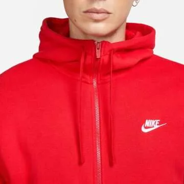 Nike Men's Full Zip-Up Hoodie - University Red Comfort