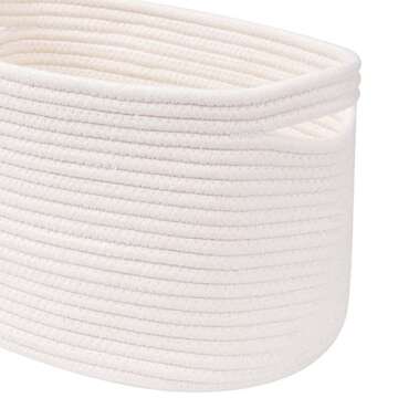 CubesLand Cube Shelf Closet Storage Bins Set 3,Woven Basket for Toy Organizing/Storage,Long-lasting &Skin-friendly, Stylish Room Decor,Off White Cotton Rope Basket