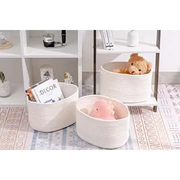 CubesLand Stylish Woven Storage Bins Set for Homes