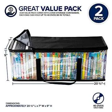 Stock Your Home DVD Storage Bags Set (4) - Clear Organizers