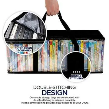 Stock Your Home DVD Storage Bags Set (4) - Clear Organizers