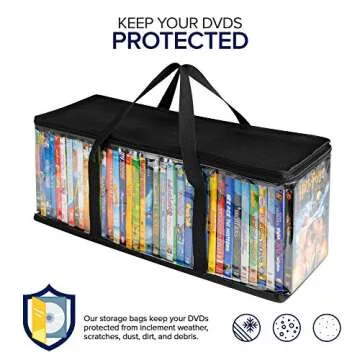 Stock Your Home DVD Storage Bags Set (4) - Clear Organizers