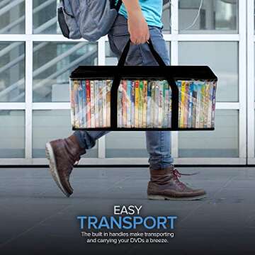 Stock Your Home DVD Storage Bags Set (4) - Clear Organizers