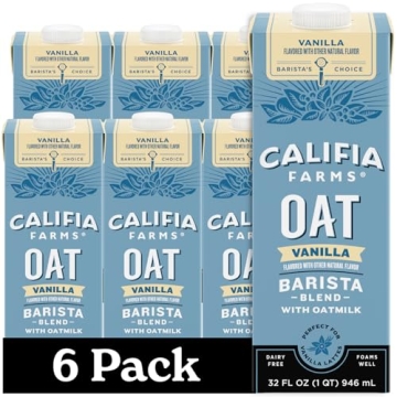 Califia Farms Vanilla Oat Barista Blend Oat Milk - 6 Pack