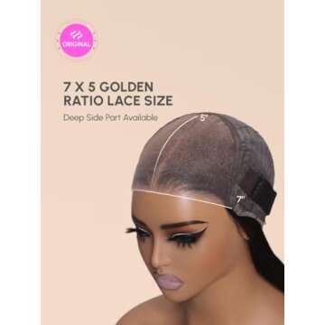 UNICE Bye Bye Knots Glueless Wig Pre Plucked Pre Cut Water Wave 7x5 Lace Front Wigs Human Hair Wet and Wavy Put on and Go Glueless Human Hair Wig 150% Density 20 inch